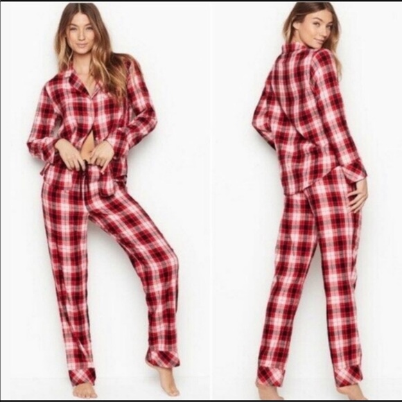NWT VICTORIA’S SECRET Rare Holiday Collection Plaid Flannel Pajamas S Long/Tall